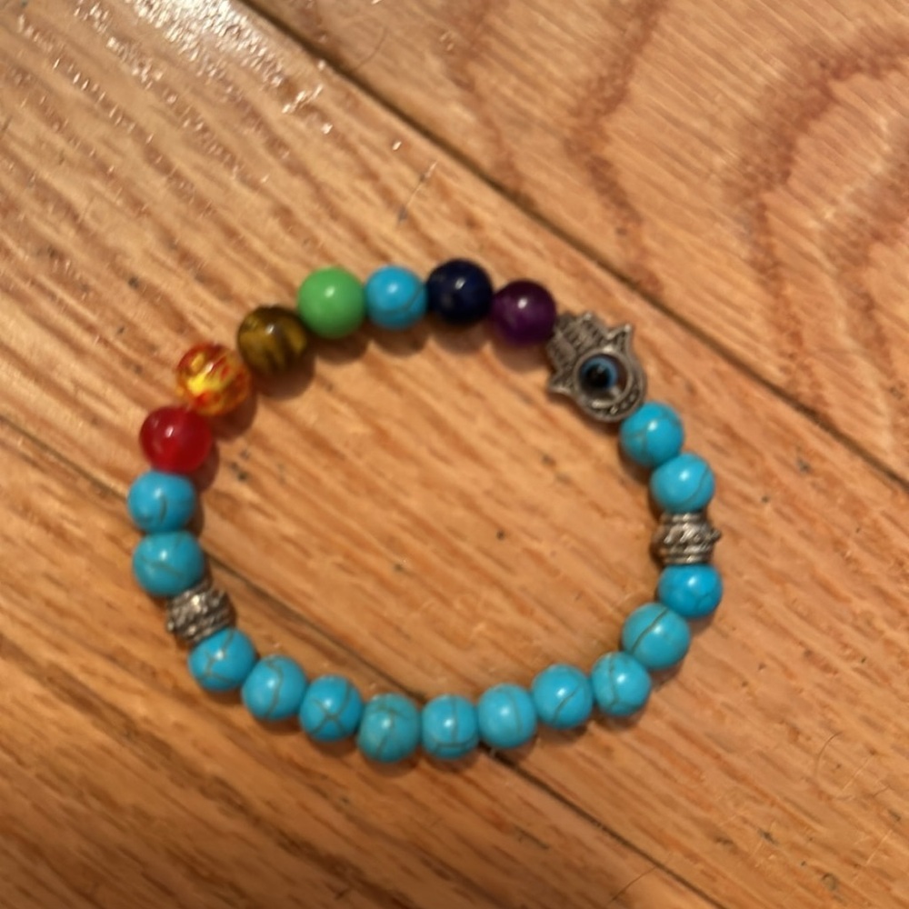 NEW Evil eye Hamsa beaded bracelet